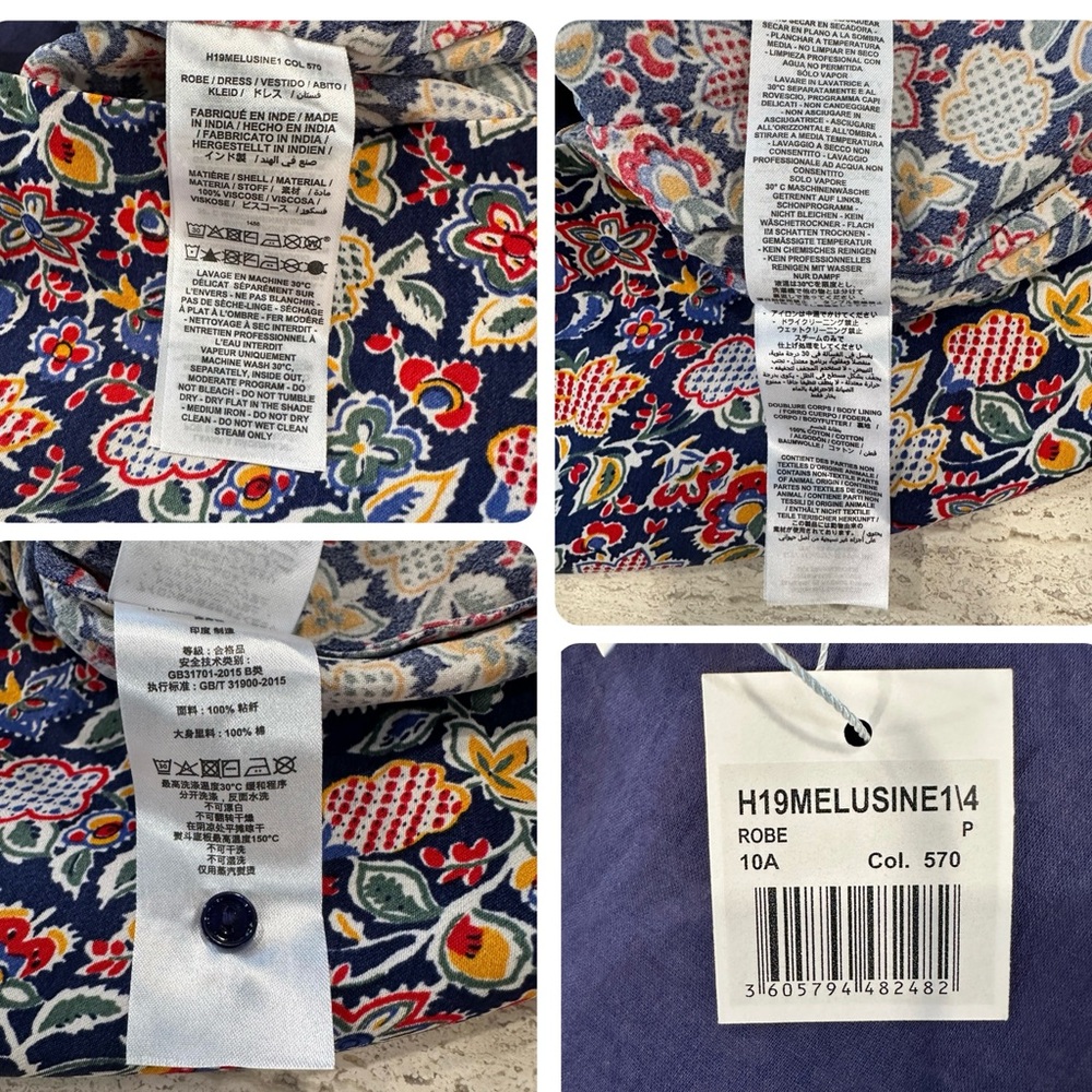 NWT Bonpoint Floral Print Gathered Dress - Size 10 - Picture 11 of 16
